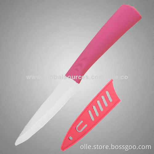 Pink Handle Ceramic Knife with Sheath